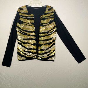 Michael Simon Sequin‎ Top Gold Black Size P/S